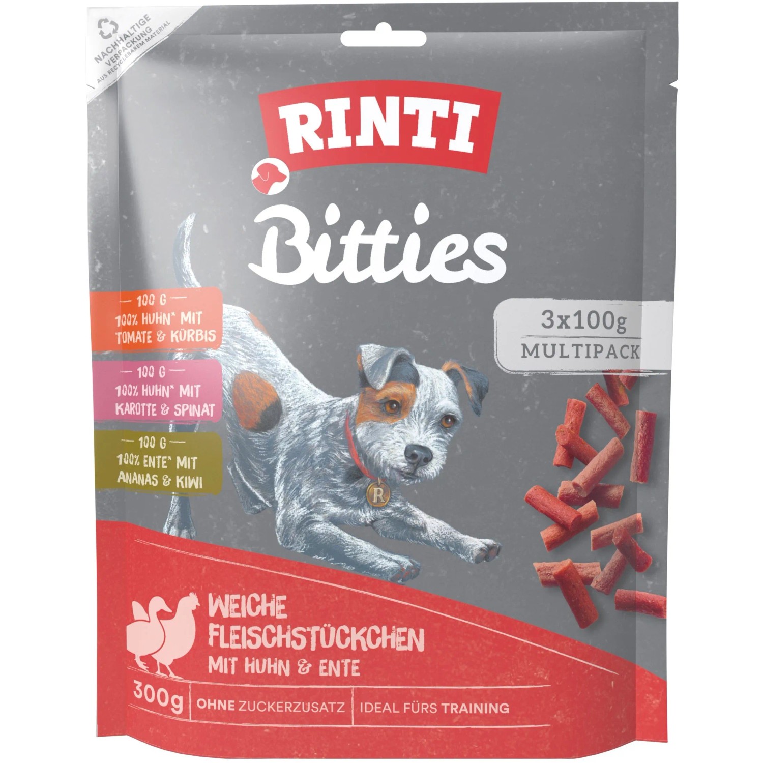 Rinti Hunde-Natursnacks Bitties Vorteilspack 3 x 100 g