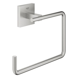 Grohe QuickFix Handtuchring Start Cube in Edelstahloptik zur Wandmontage.