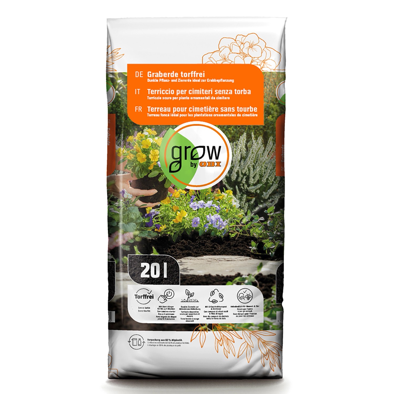 GROW by OBI Graberde Torffrei 20 l