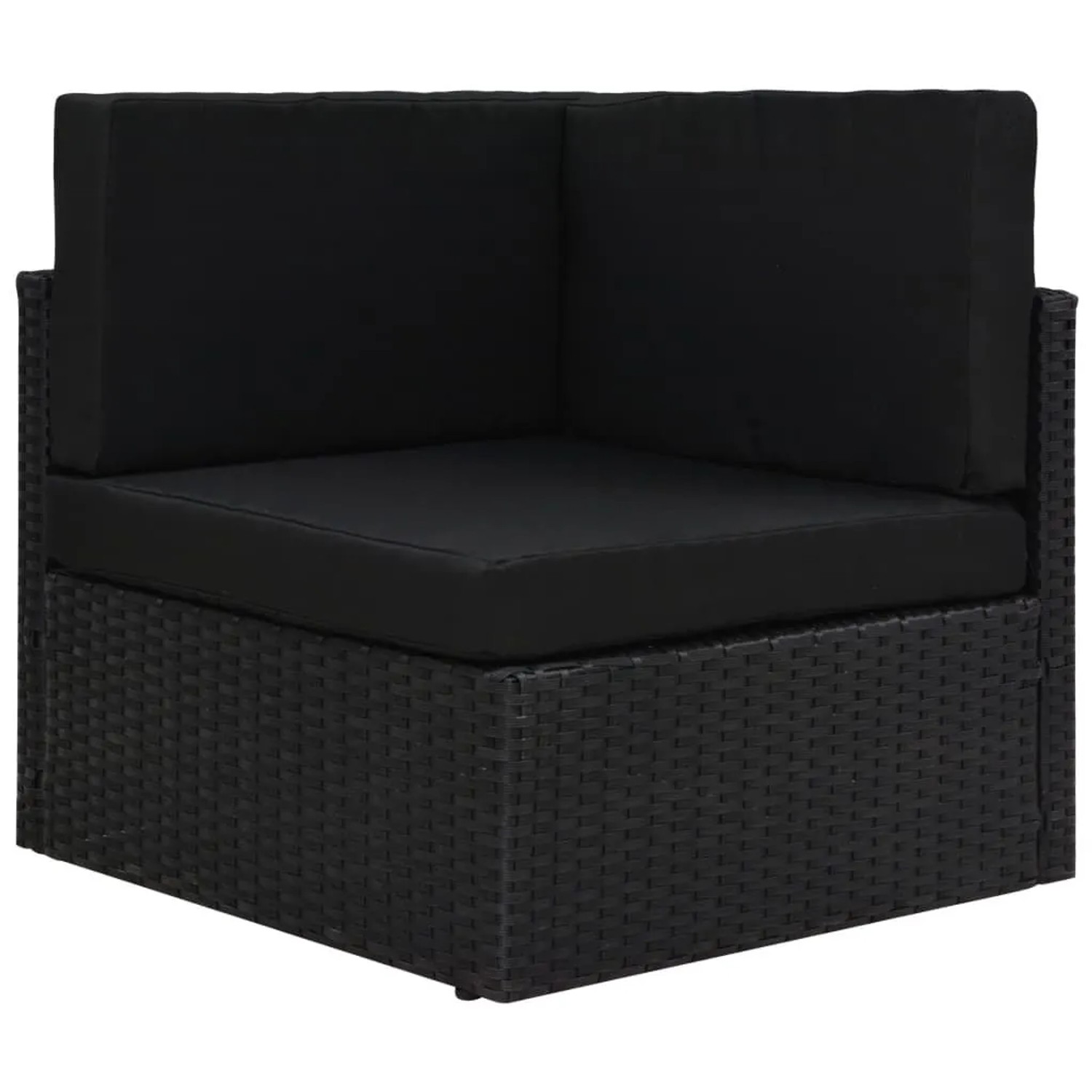 vidaXL Modulares Sofa-Eckteil Poly Rattan Schwarz 49501