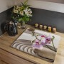 Banjado Herdabdeckplatte Glas mit Zen Relax Motiv, 60x52cm, auch als Schneidebrett nutzbar.