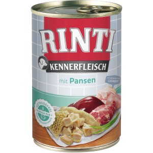 Rinti Kennerfleisch Pansen, Hunde-Nassfutter Dose mit hohem Fleischanteil.