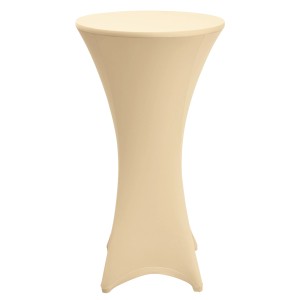 Beautissu Stehtischhusse Stella, Ø 80 cm, Creme. Stretch-Husse für Stehtische, ideal für Partys und Events.