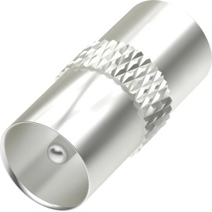 Silberner Hama Antennen-Adapter Koax-Stecker auf Koax-Stecker für Kabel für Audio & Video.