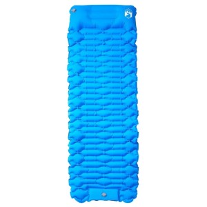 vidaXL Selbstaufblasende Isomatte mit Kissen Blau 4007105