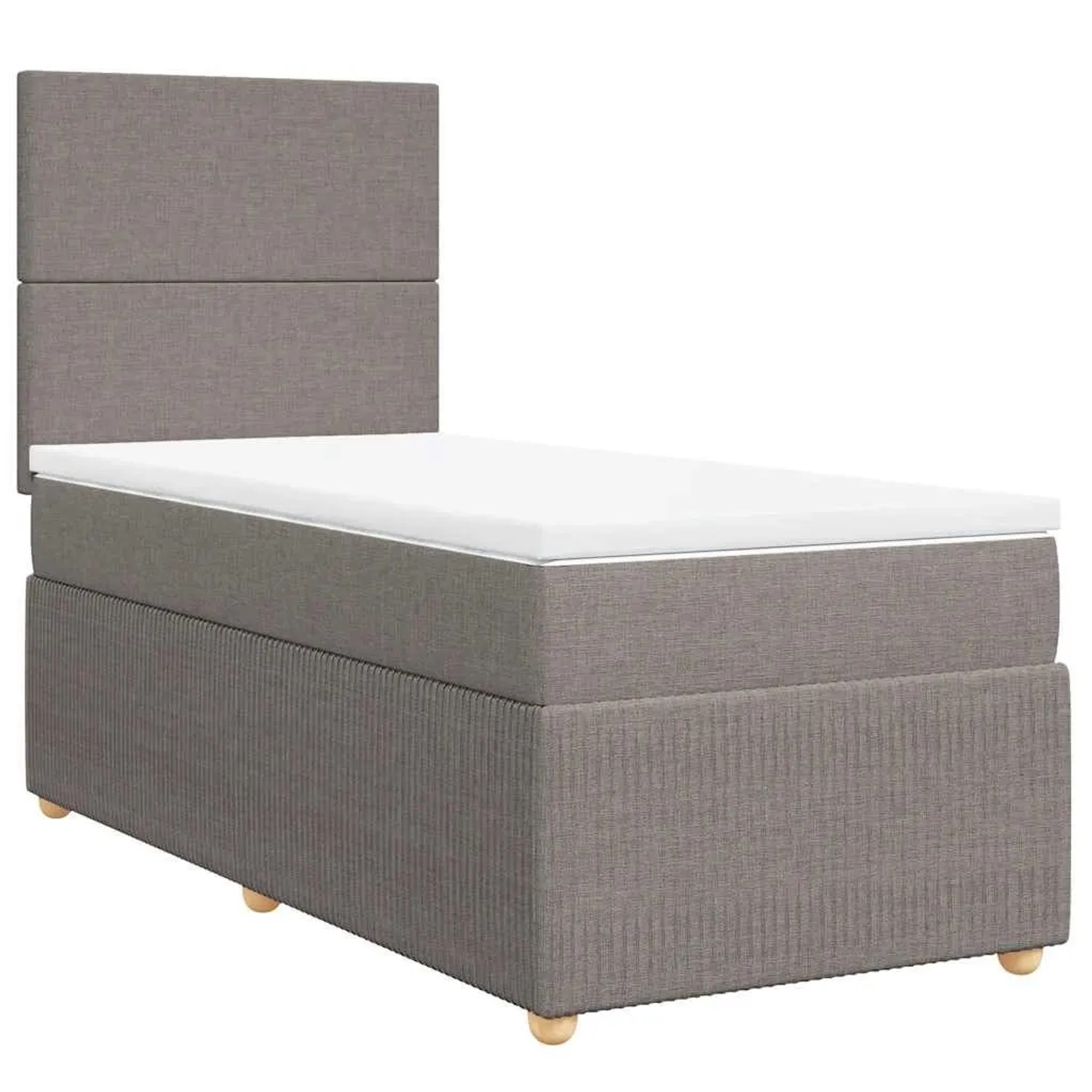 vidaXL Boxspringbett mit Matratze Taupe 90x200 cm Stoff 3291936