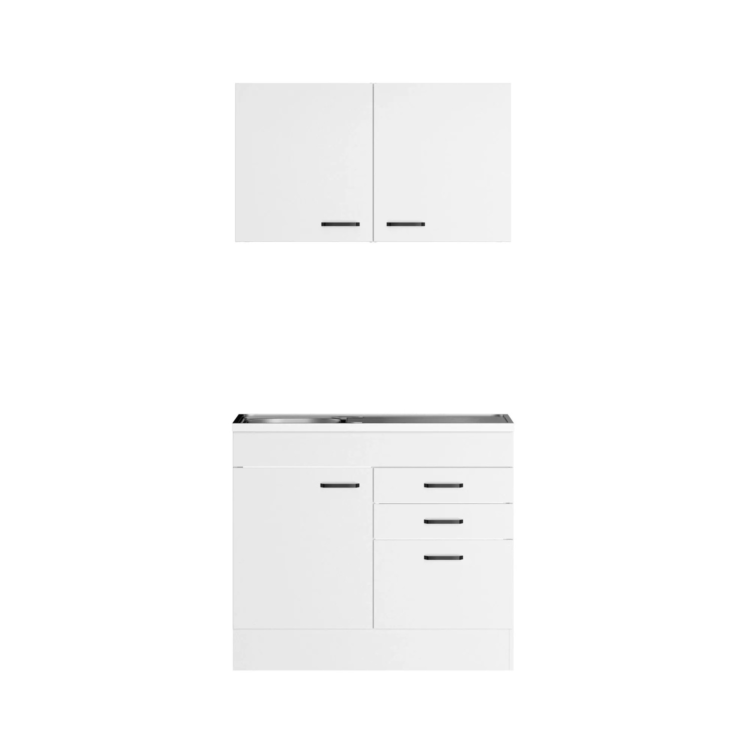 OPTIFIT Miniküche Bonn214 Weiß 100 cm x 210 cm x 60 cm