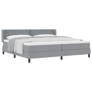 vidaXL Boxspringbett mit Matratze Hellgrau 200 x 200 cm 3341188