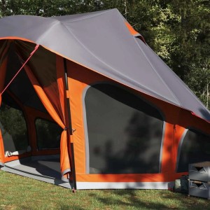 vidaXL Familien-Tipi-Zelt mit Dach Grau und Orange 508 x 470 x 300 cm 42000968