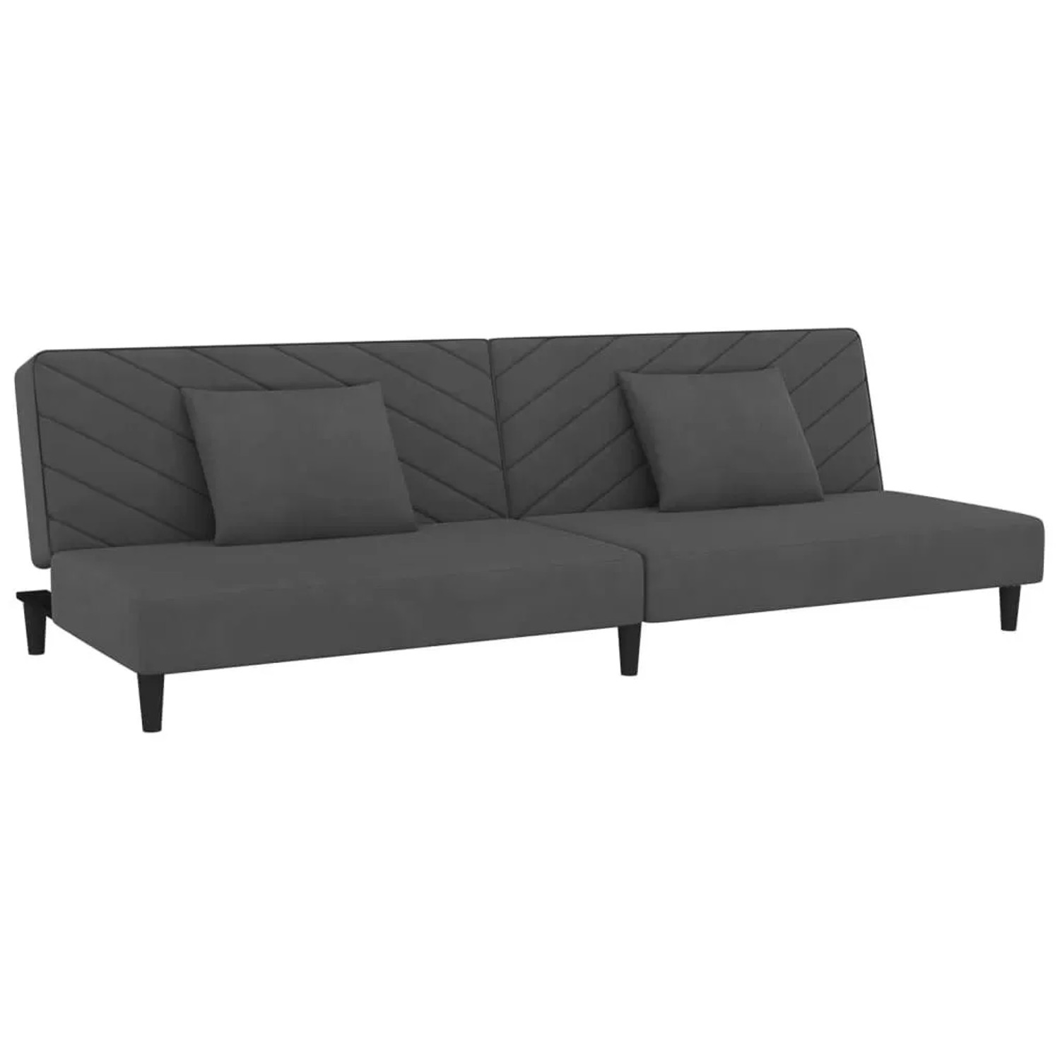 vidaXL Schlafsofa 2-Sitzer mit 2 Kissen Dunkelgrau Samt 375911 günstig online kaufen
