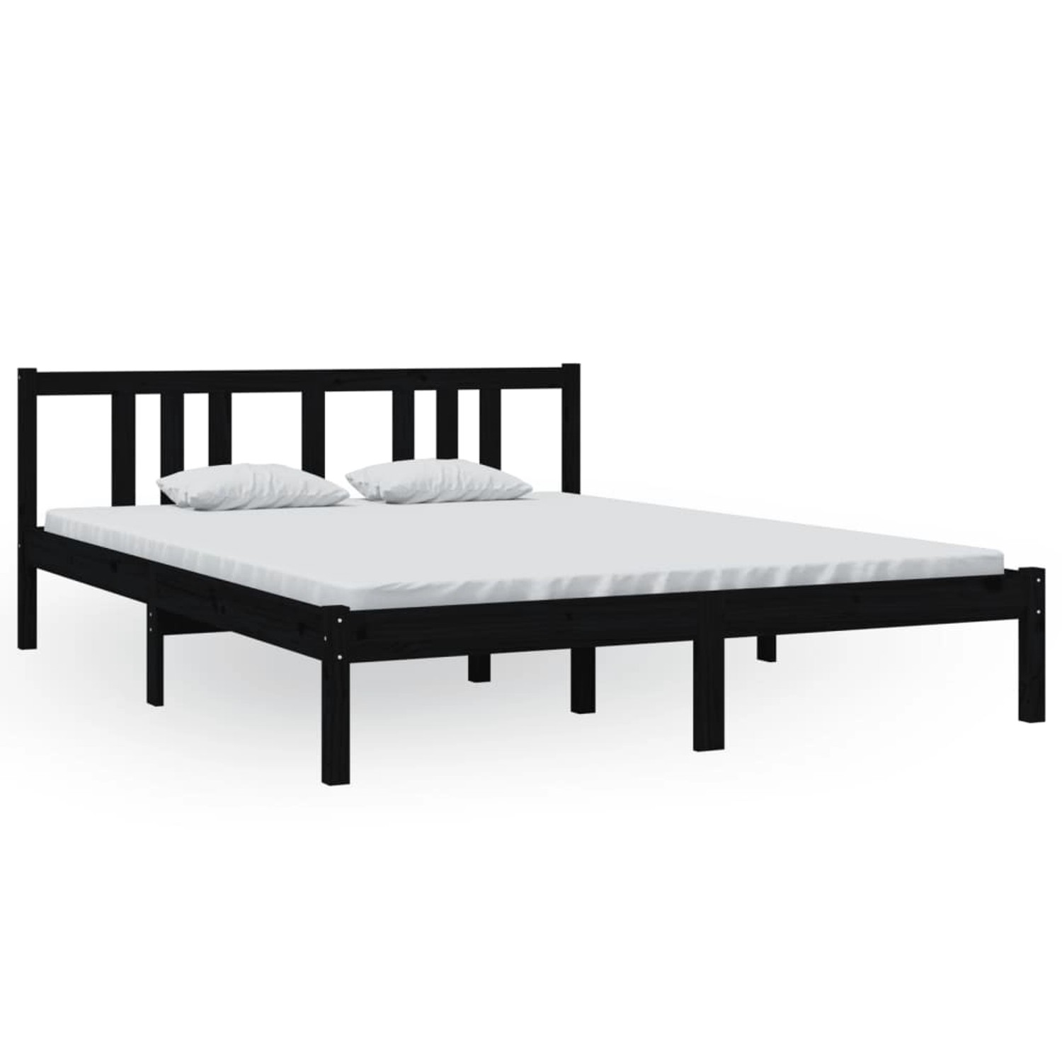 vidaXL Massivholzbett Schwarz 150x200 cm 5FT King Size1273704 günstig online kaufen