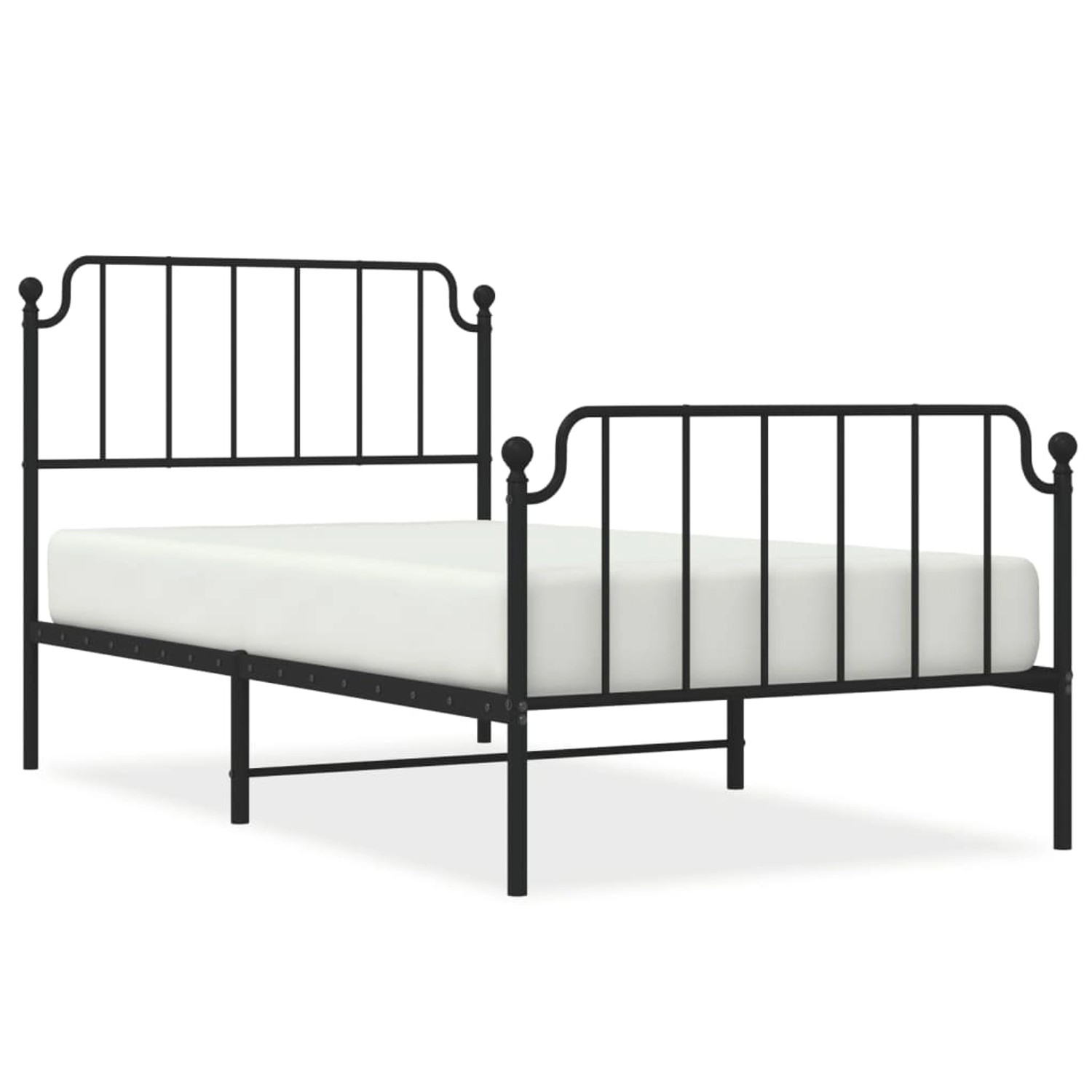 vidaXL Bettgestell mit Kopf- und Fußteil Metall Schwarz 100x190 cm Modell 9 günstig online kaufen