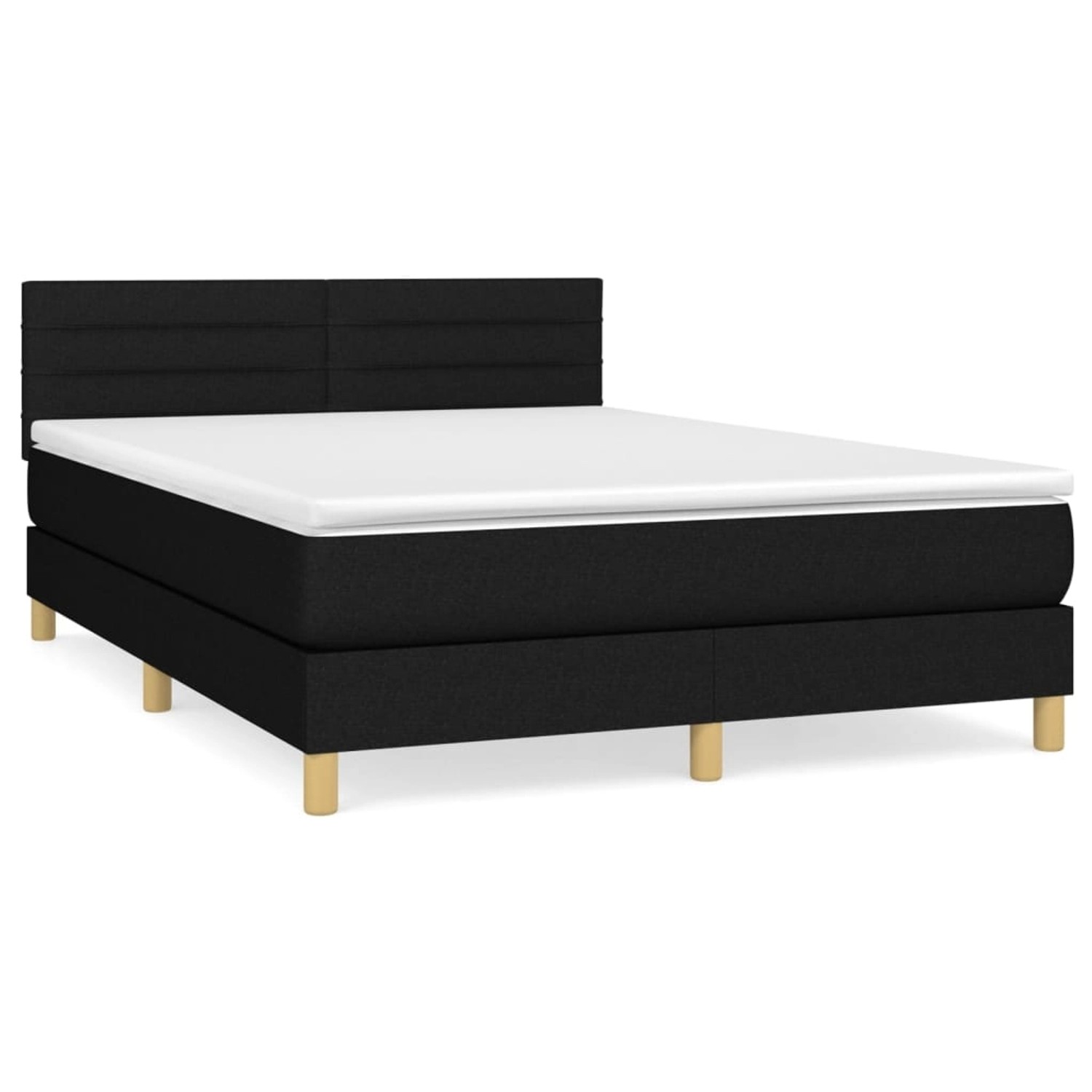 vidaXL Boxspringbett mit Matratze Schwarz 140x190 cm Stoff1466194 günstig online kaufen