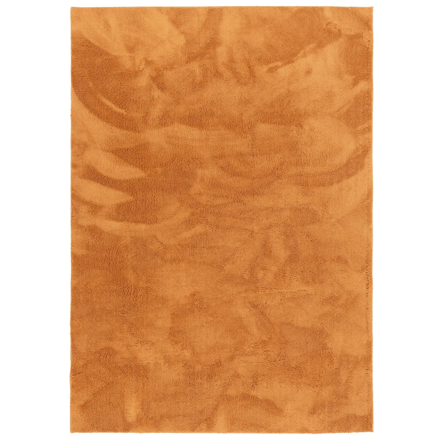 Pergamon Luxus Fellteppich in Terrakotta, 140x200cm. Weicher Kurzflorteppich für Wohnzimmer und Schlafzimmer.