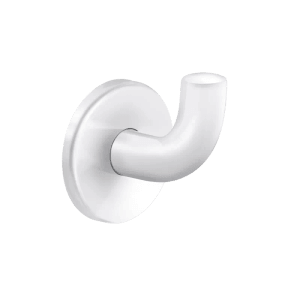 Weißer Delabie Wandhaken aus Nylon, kurze Ausführung.