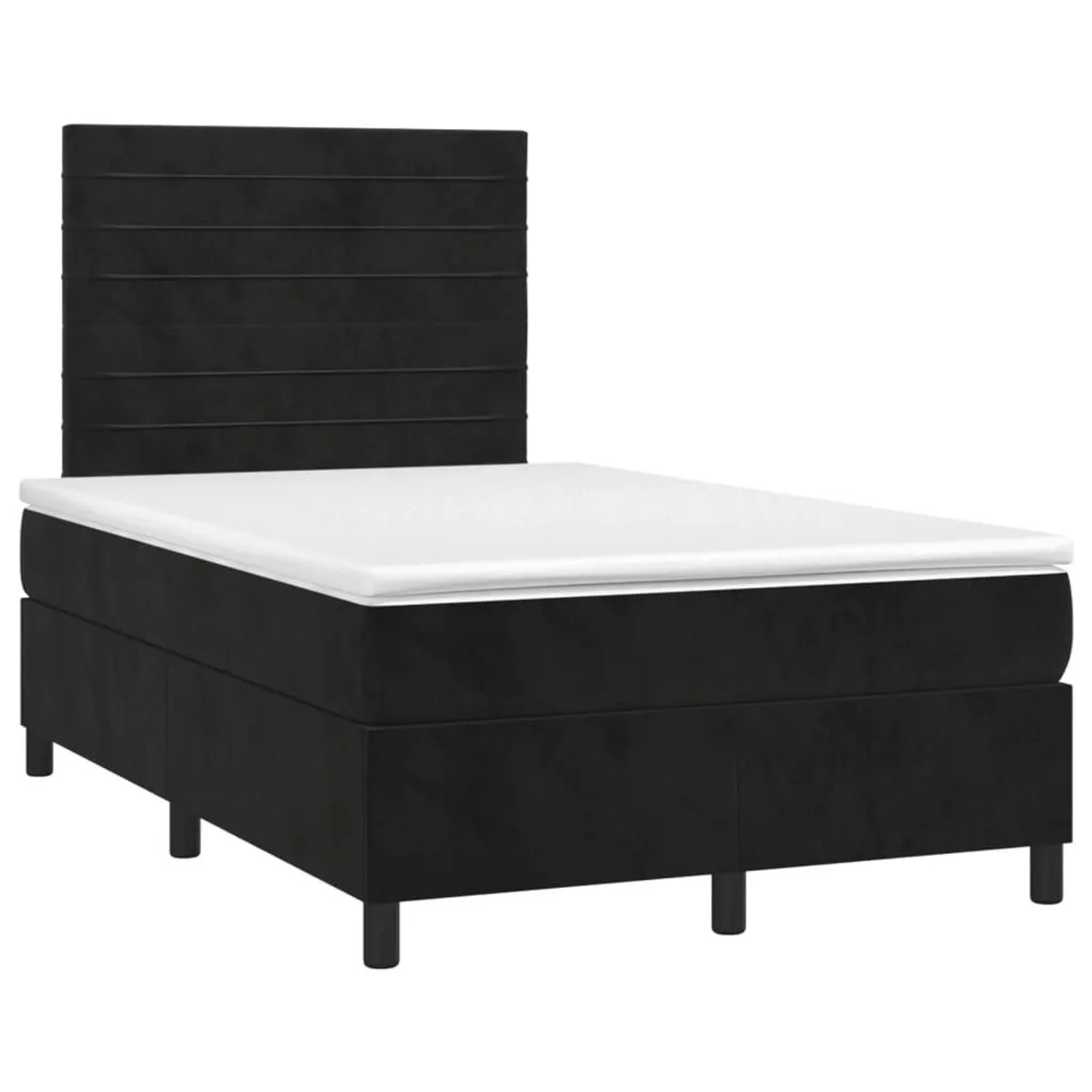 Thumbnail - vidaXL Boxspringbett mit Matratze & LED Schwarz 120x190 cm Samt 3270319