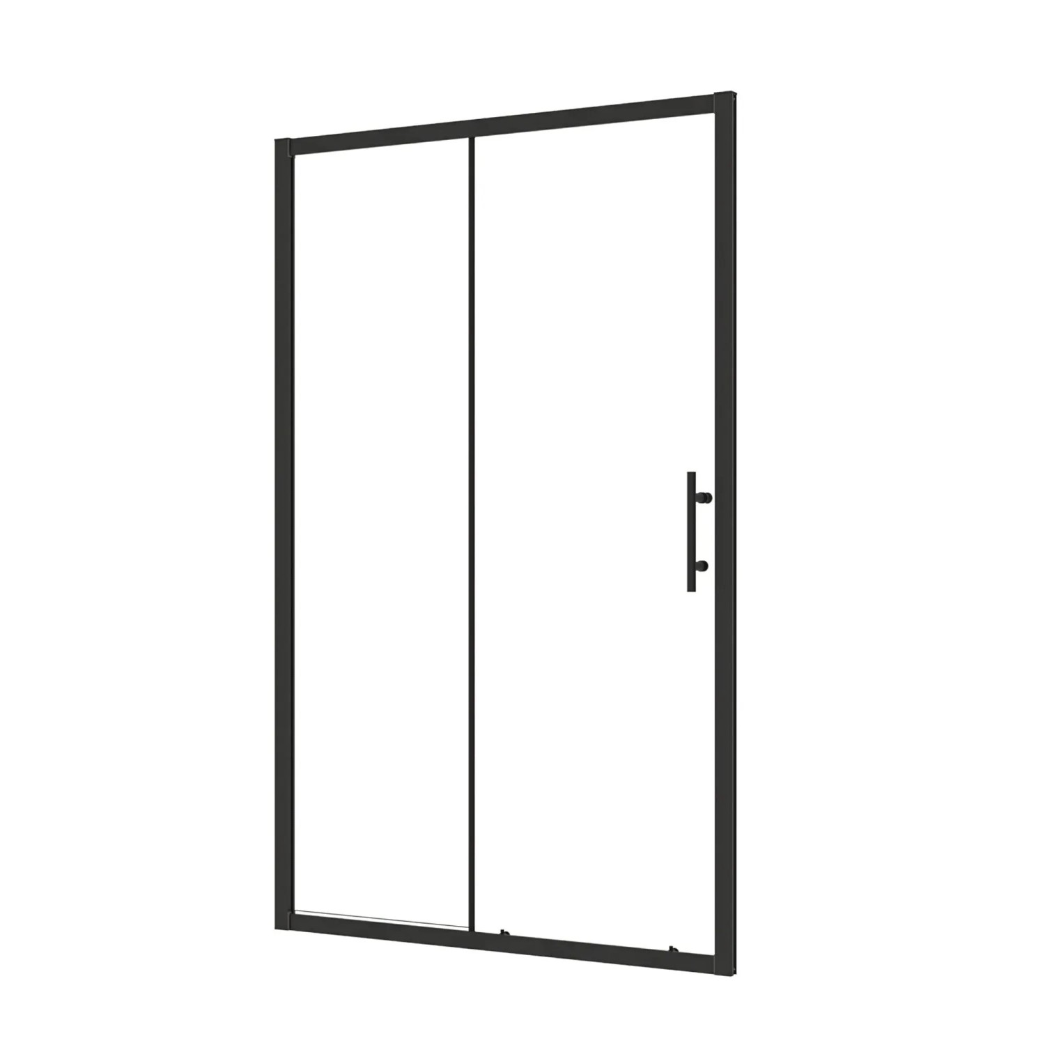 AICA Duschschiebetür 150x185 cm Drehtür 5 mm ESG Sicherheitsglas Duschabtrennung für Nische Mattschwarz