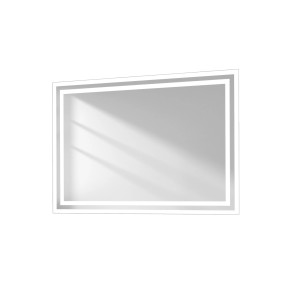 Rechteckiger Emke LED Badspiegel 70x50 cm mit umlaufender Beleuchtung für Bad und Kippschalter.