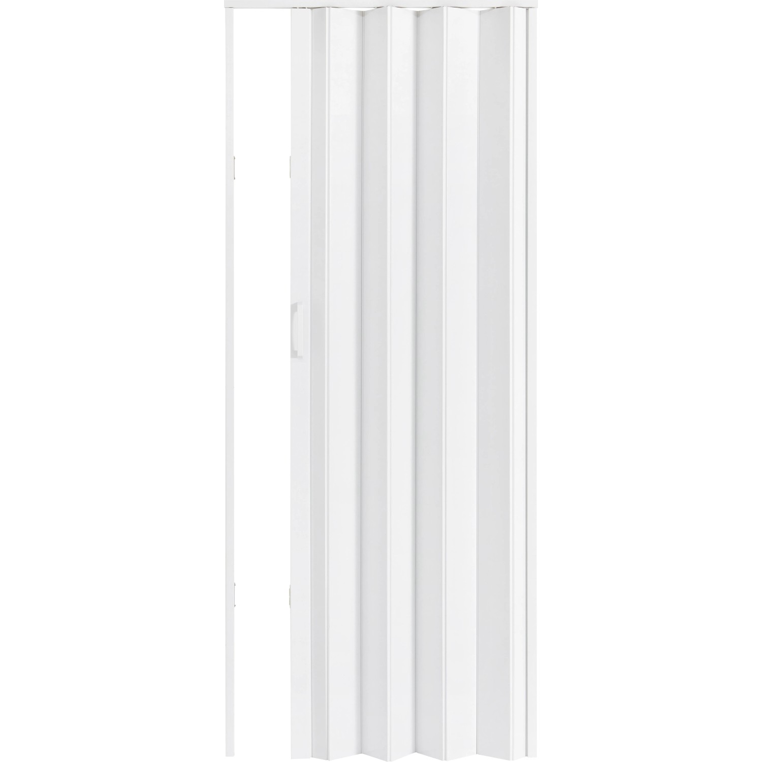 Weiße Falttür, 82x203 cm, platzsparend für Innenräume.