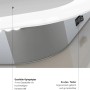 Detailaufnahme: DSK Design LED-Lichtspiegel Silver Rio mit An-Aus-Taster und hochwertigem Spiegelglas.