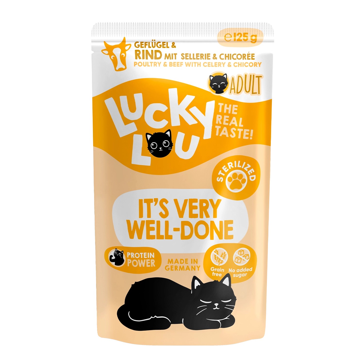 Lucky Lou Katzen-Nassfutter Lifestage Sterilized Geflügel & Rind 125 g