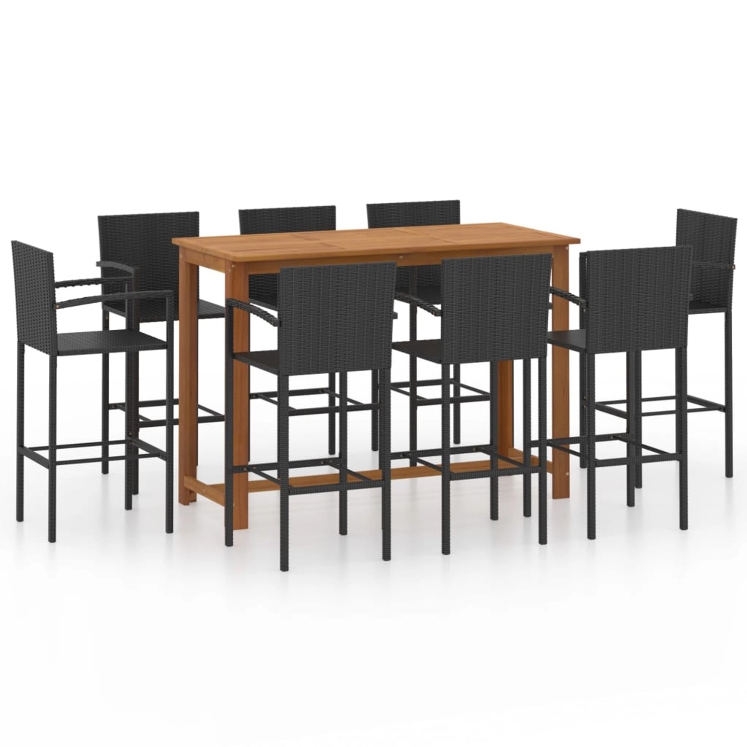 vidaXL 9-tlg Gartenbar-Set Schwarz Modell 99