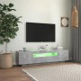VidaXL TV-Schrank mit LED, Betongrau, 160 cm breit. Wohnwand mit Beleuchtung.