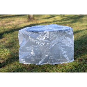 Transparente Acamp Schutzhülle für runden Gartentisch bis Ø 125 cm. Wetterfester Schutz vor Staub und UV-Strahlen.