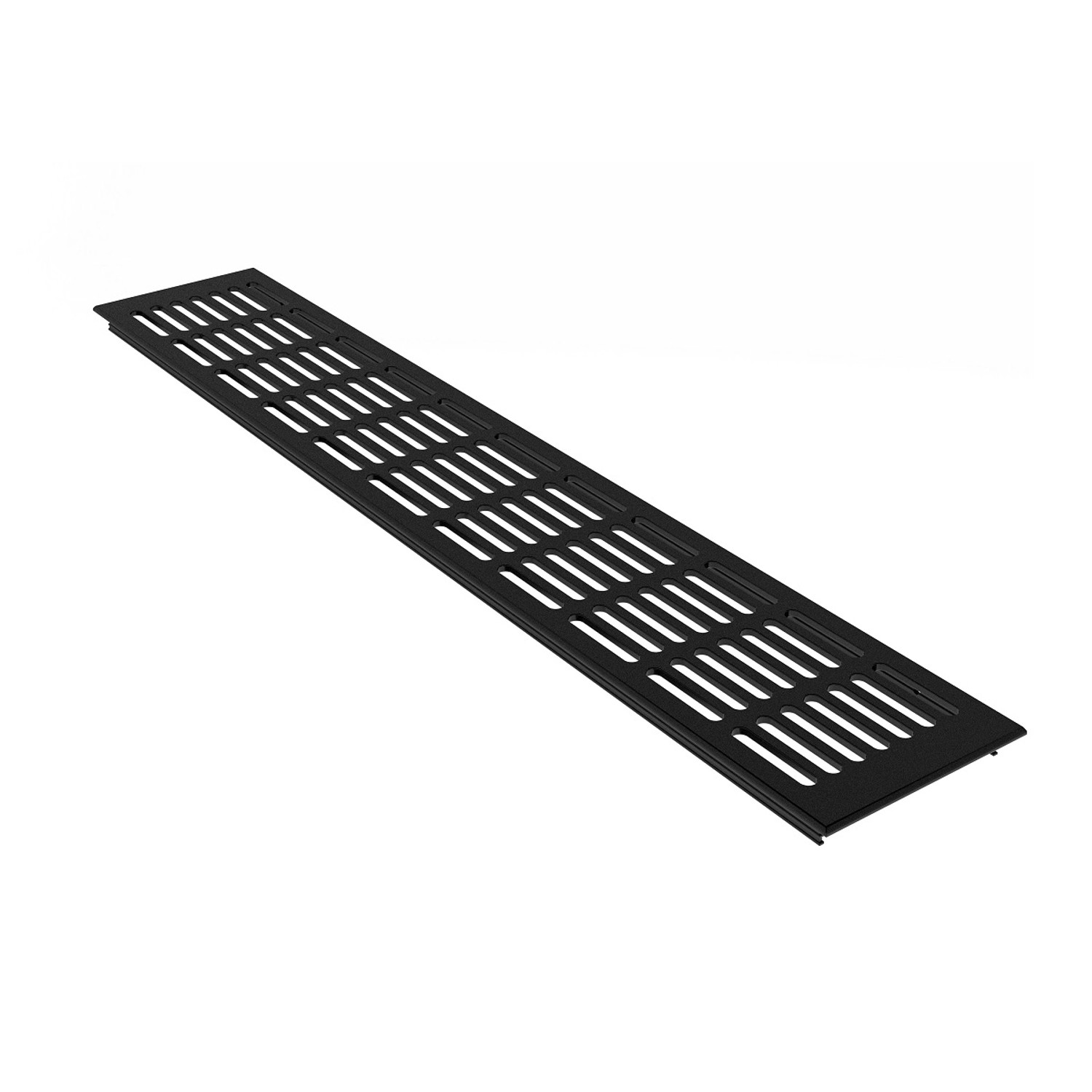 MS Beschläge Zuluftgitter 100 x 600 mm Aluminium Schwarz RAL 9005 günstig online kaufen