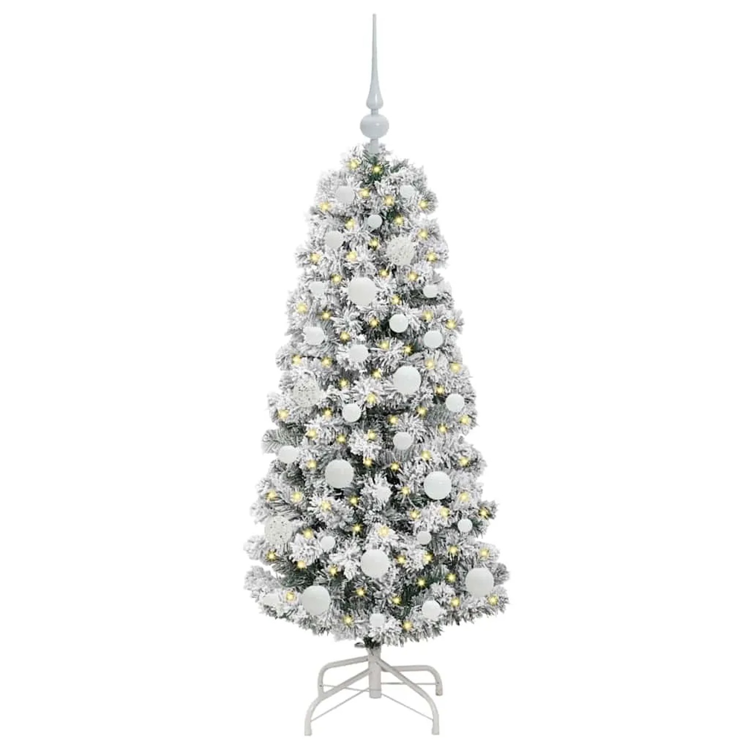 vidaXL Künstlicher Klappbarer Weihnachtsbaum Grün und Weiß 120 cm 3395580