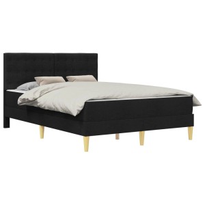 vidaXL Bettgestell mit Matratze Schwarz 160 x 200 cm Stoff 3415120