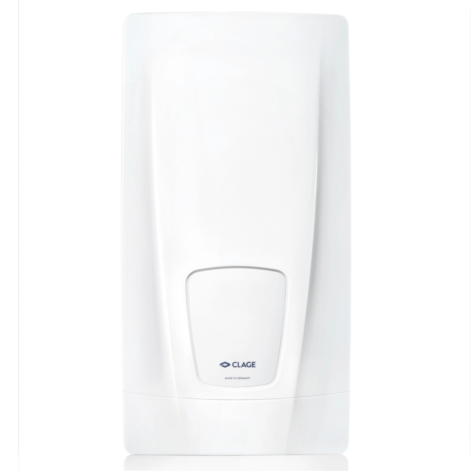 Weißer Clage Durchlauferhitzer DBX 21 Next 21 kW für die Warmwasserbereitung.