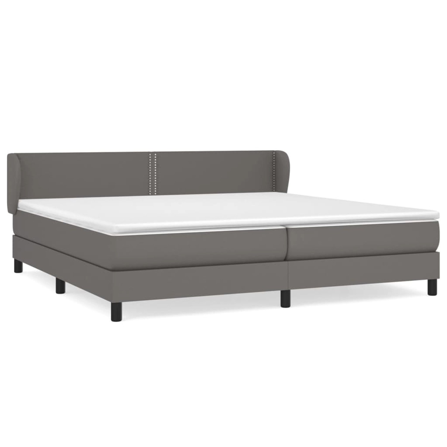 vidaXL Boxspringbett mit Matratze Grau 200x200 cm Kunstleder 3127275 günstig online kaufen