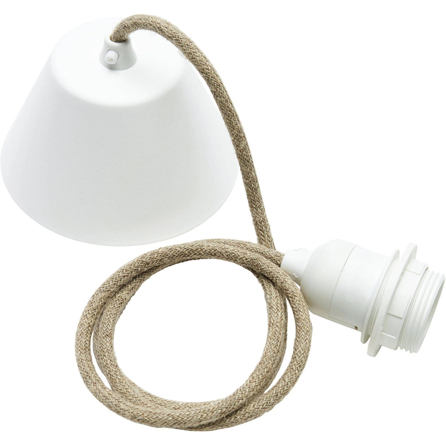 PR Home Cordset Pendelaufhang E27 mit Leinenkabel Beige 210cm Baldachin Wei günstig online kaufen