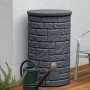 Arves Regentonne Arcado 230 l in Schwarz Granit mit Steinmuster und Gießkanne.