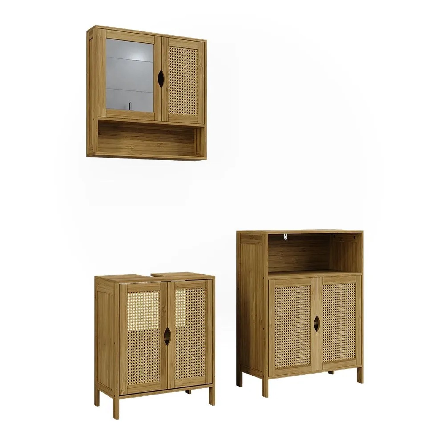 Vicco Badmöbel-Set Liora Bambus 50 x 60 3-teilig