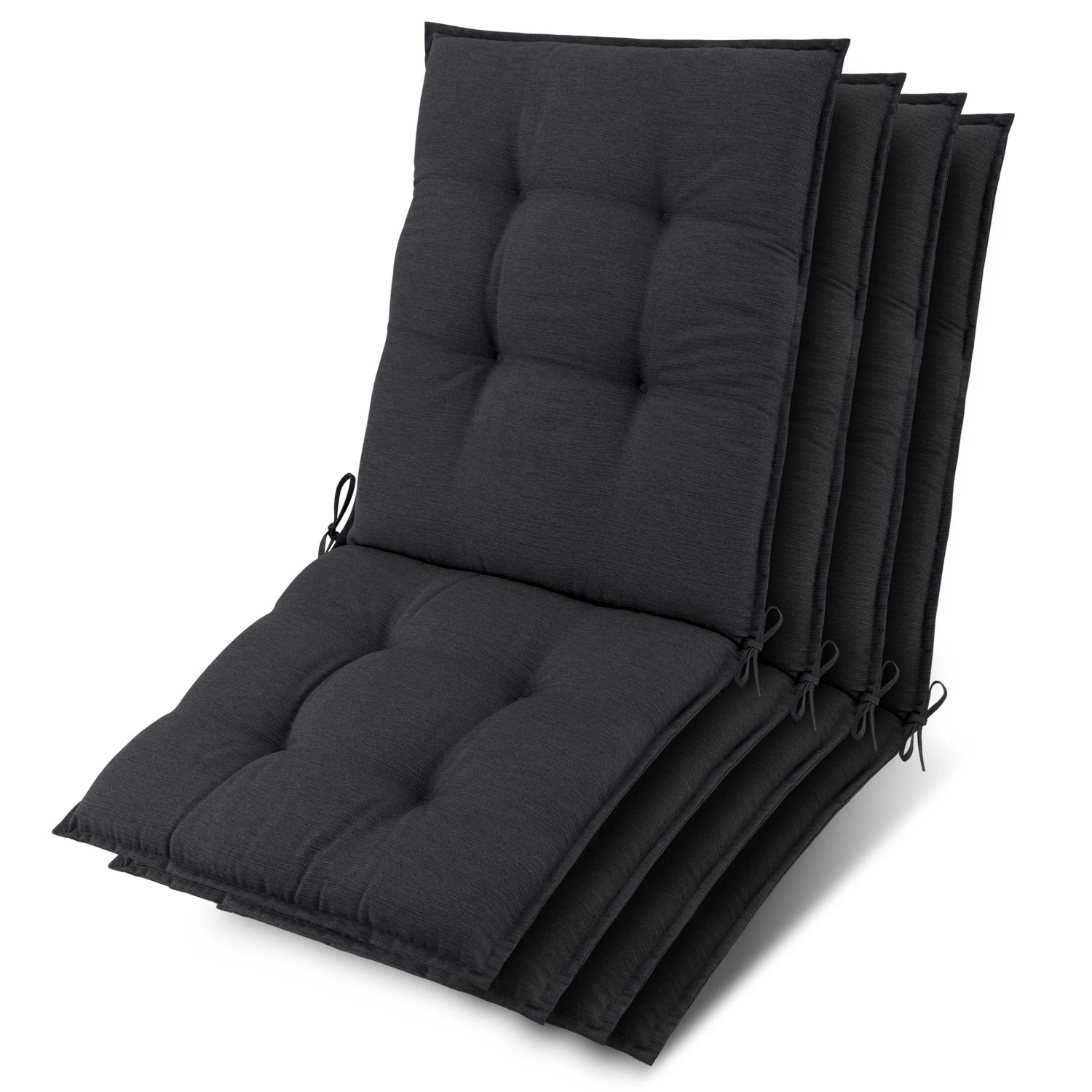 Beautissu 4x Niederlehner Auflage Sun-NL 100x50x8cm Anthrazit