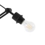 Detailaufnahme: Schwarze Lucande Stehlampe Caelia mit E27 Fassung und Leuchtmittel.