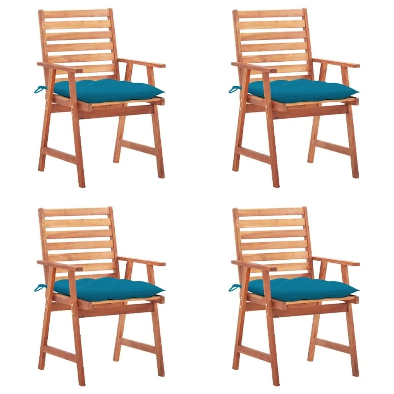 vidaXL Garten-Essstühle 4 Stk mit Kissen Massivholz Akazie 3078339