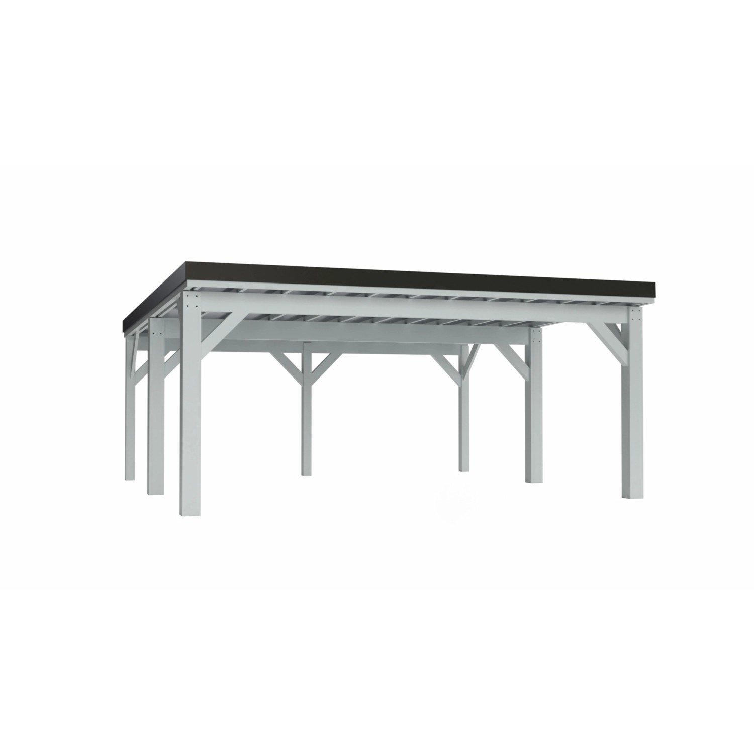 Holzbrüder Carport Ralf 36 250 kg/m² Reinweiß-Schwarz günstig online kaufen