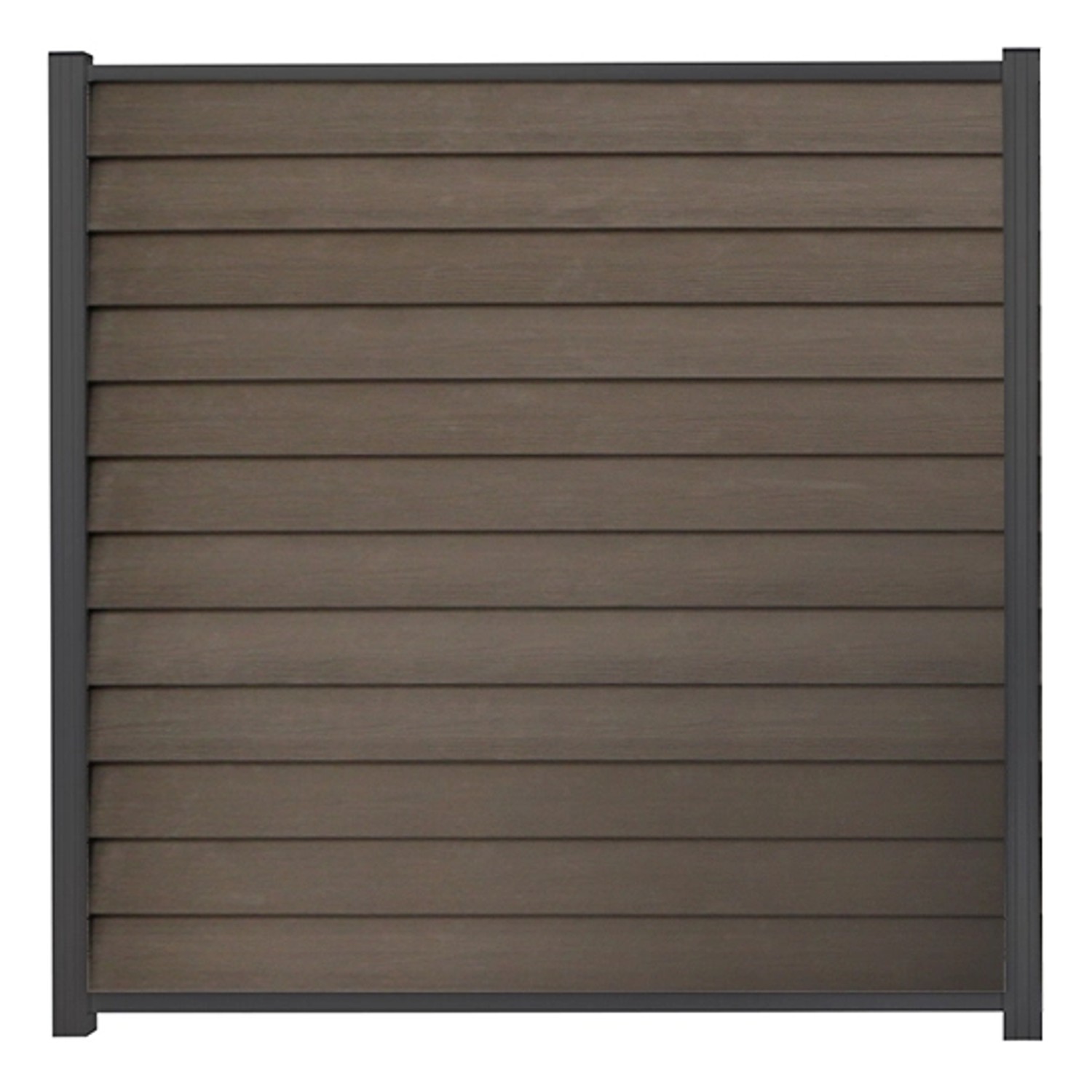 GartenLand WPC Zaun Set Schwedenprofil ca. 180 x 180 cm Sichtschutz Steckzaun Braun Holzstruktur Aluminium Anthrazit Ohn...