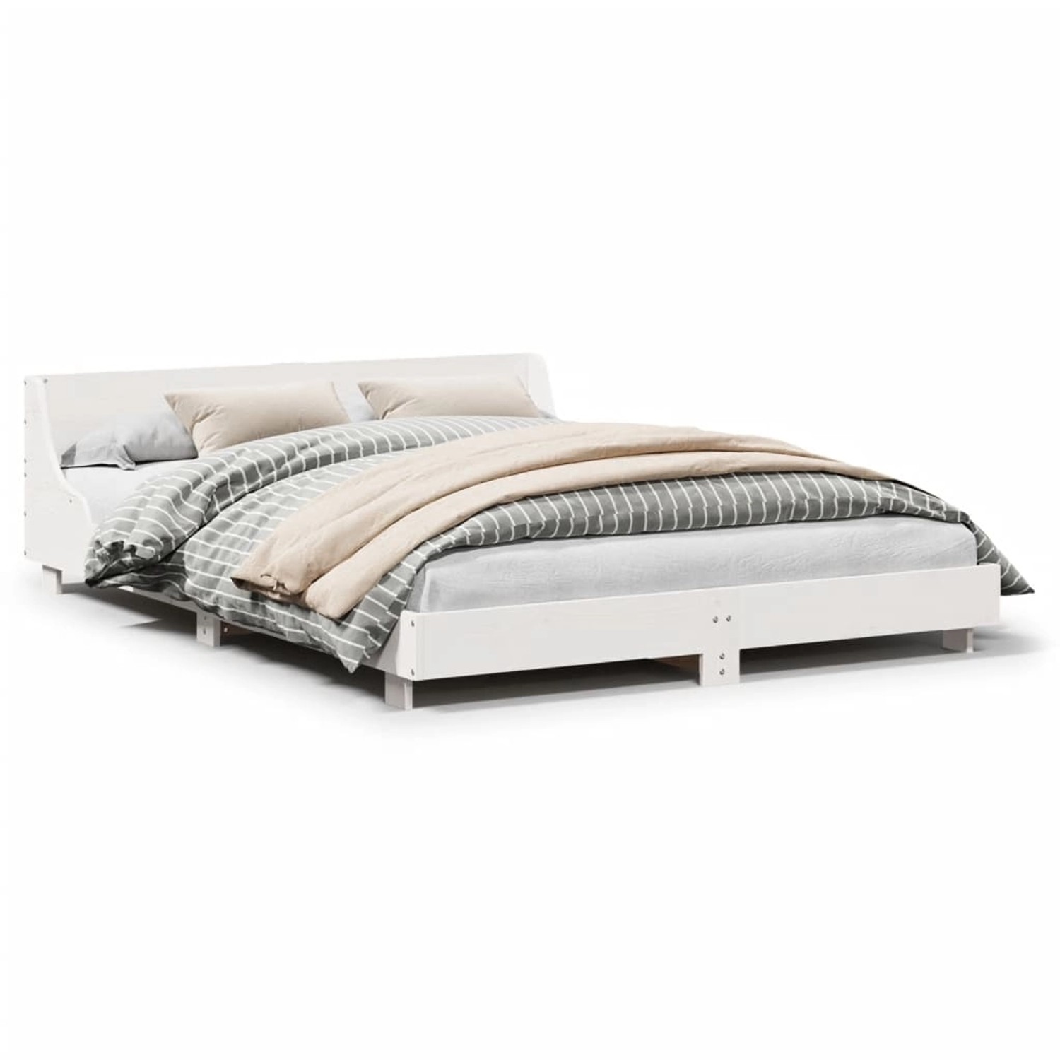 vidaXL Massivholzbett ohne Matratze Weiß 120x200 cm Kiefernholz 850732 günstig online kaufen