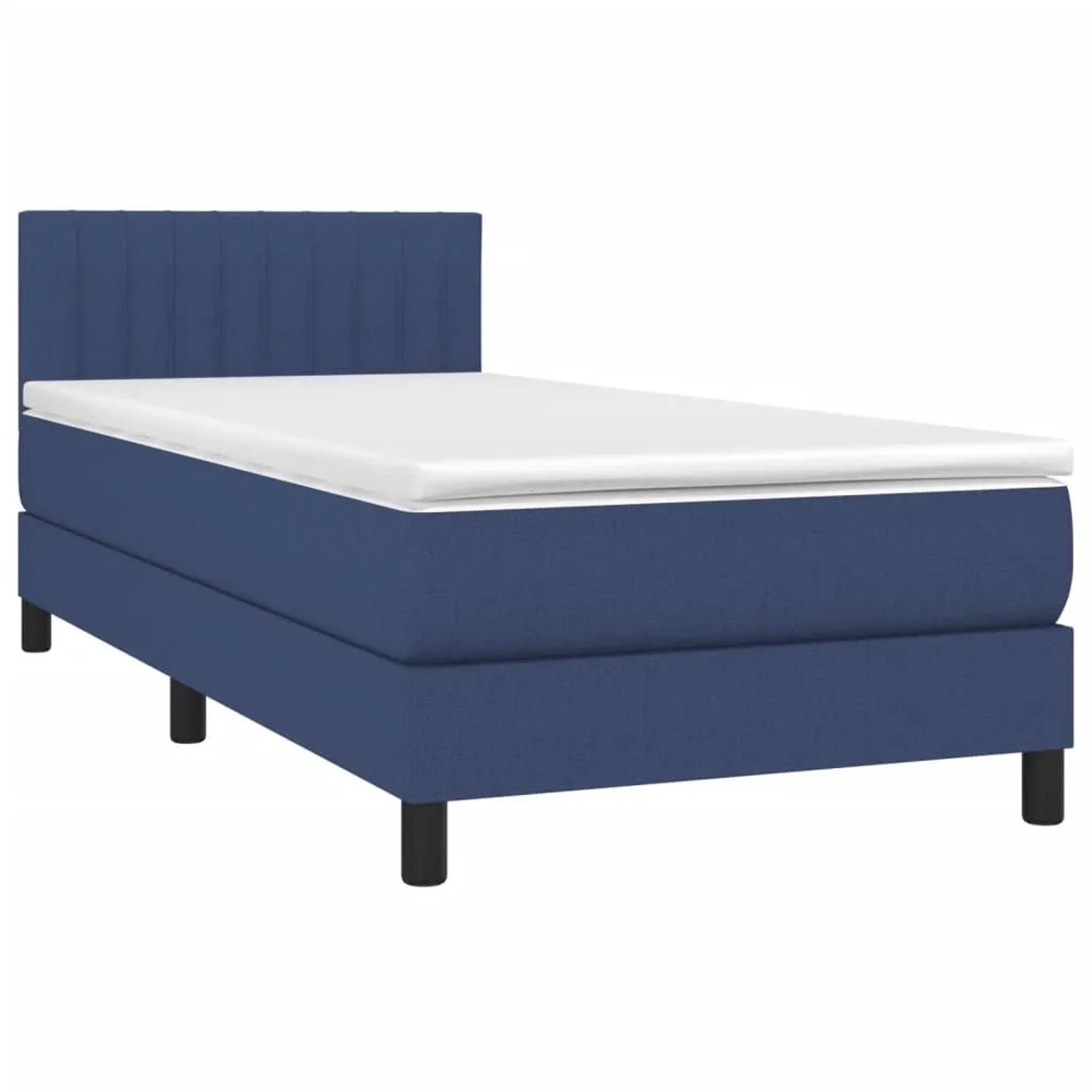 vidaXL Boxspringbett mit Matratze & LED Blau 90x190 cm Stoff 3133283 günstig online kaufen