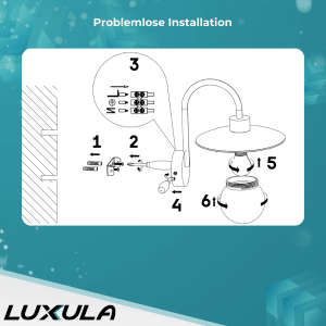 LUXULA Elegante Wandleuchte Außen IP54 Wetterfeste Terrassenleuchte E27 Wandlampe Außenbeleuchtung Aluminium Schwarz