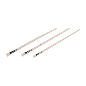 LUX Ölmalpinsel-Set, 3 Pinsel mit Chinaborsten und Holzstiel für Ölmalerei.