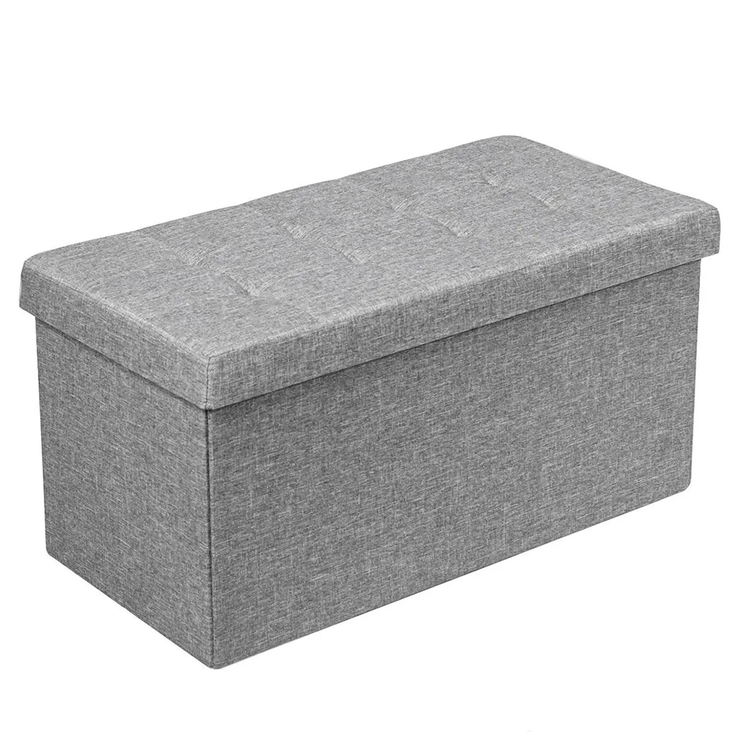 Costway Sitzhocker Stauraum Klappbar Hellgrau günstig online kaufen