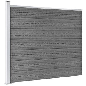 vidaXL Zaunelement Set WPC 699x146 cm Grau 3070457