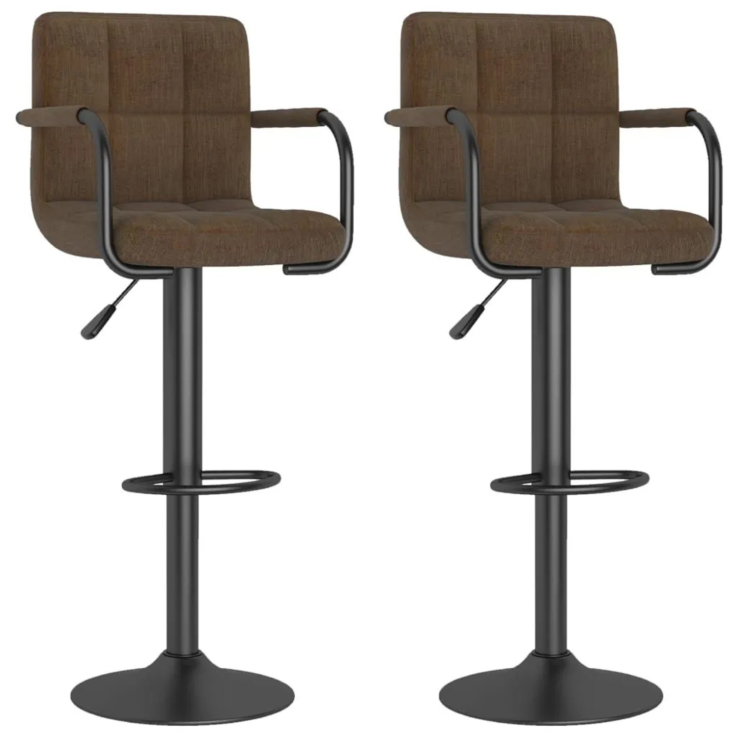 vidaXL Barhocker 2 Stk Braun Stoff 334638