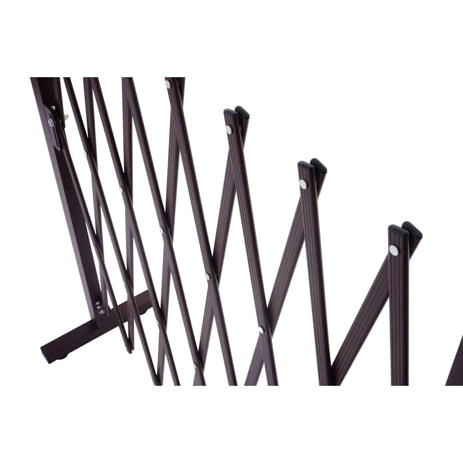 Ausgezogenes, braunes MCW Absperrgitter (Höhe 103cm, Breite 27-207cm) für Garten und Haus.