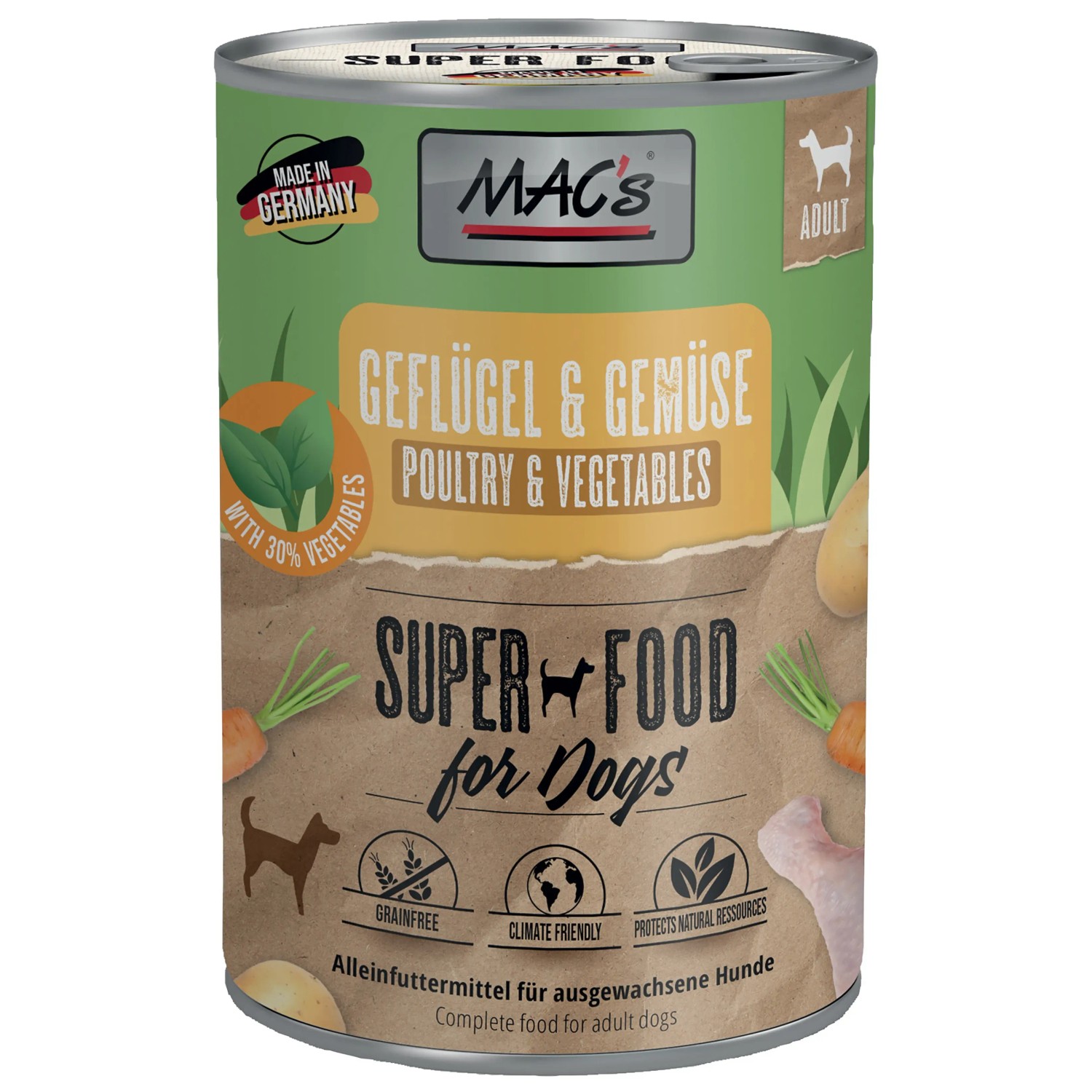 Mac's Dog Hunde-Nassfutter Geflügel & Gemüse 400 g